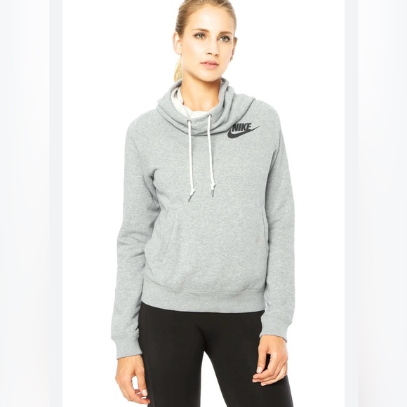Nike Tops - Nike Women's Heather Gray Cowl Neck Hoodie